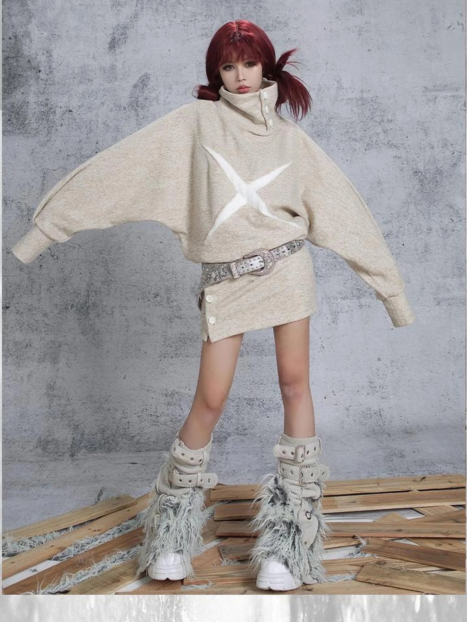 Patchwork Wool Punk Shorts Deer Velvet Street Edge