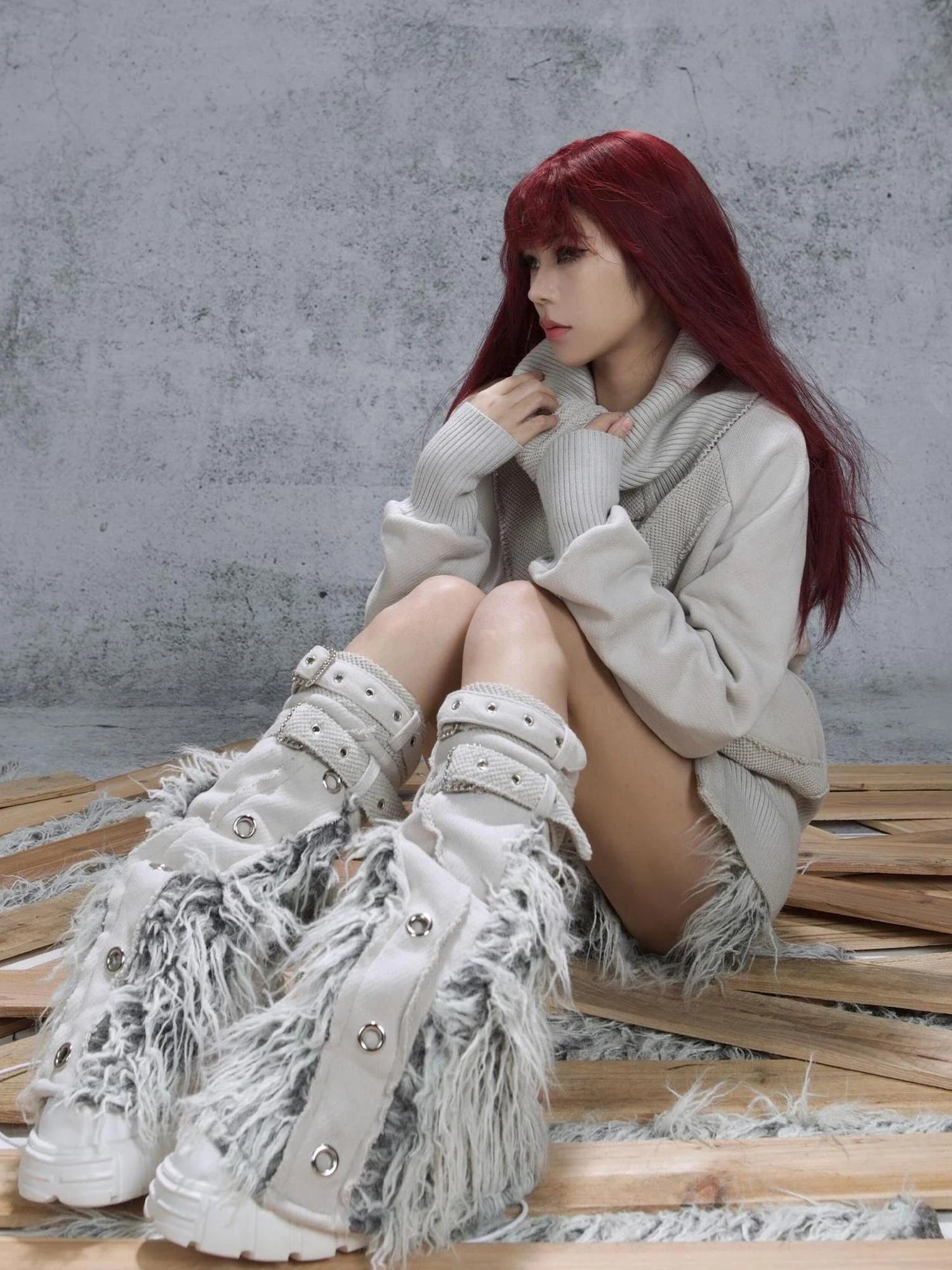 Patchwork Wool Punk Shorts Deer Velvet Street Edge