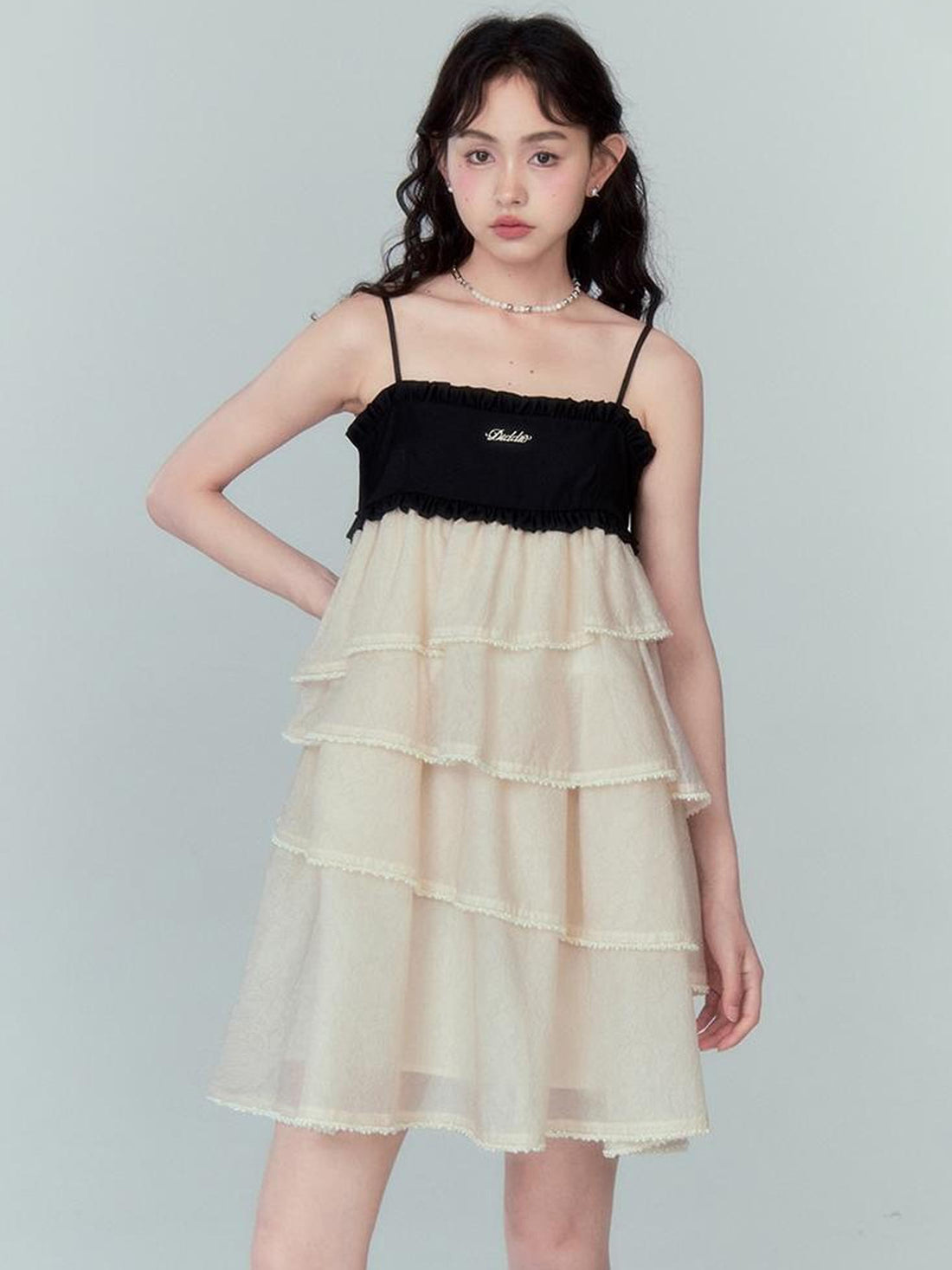 DIDDI MODA Pearl Tiered Mini Dress