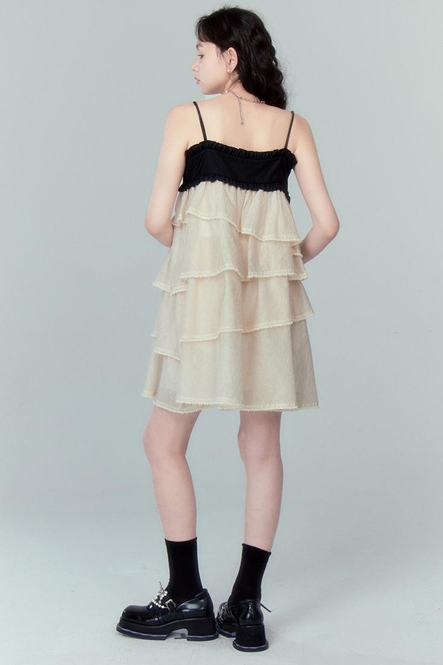 DIDDI MODA Pearl Tiered Mini Dress