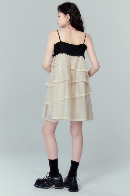 DIDDI MODA Pearl Tiered Mini Dress