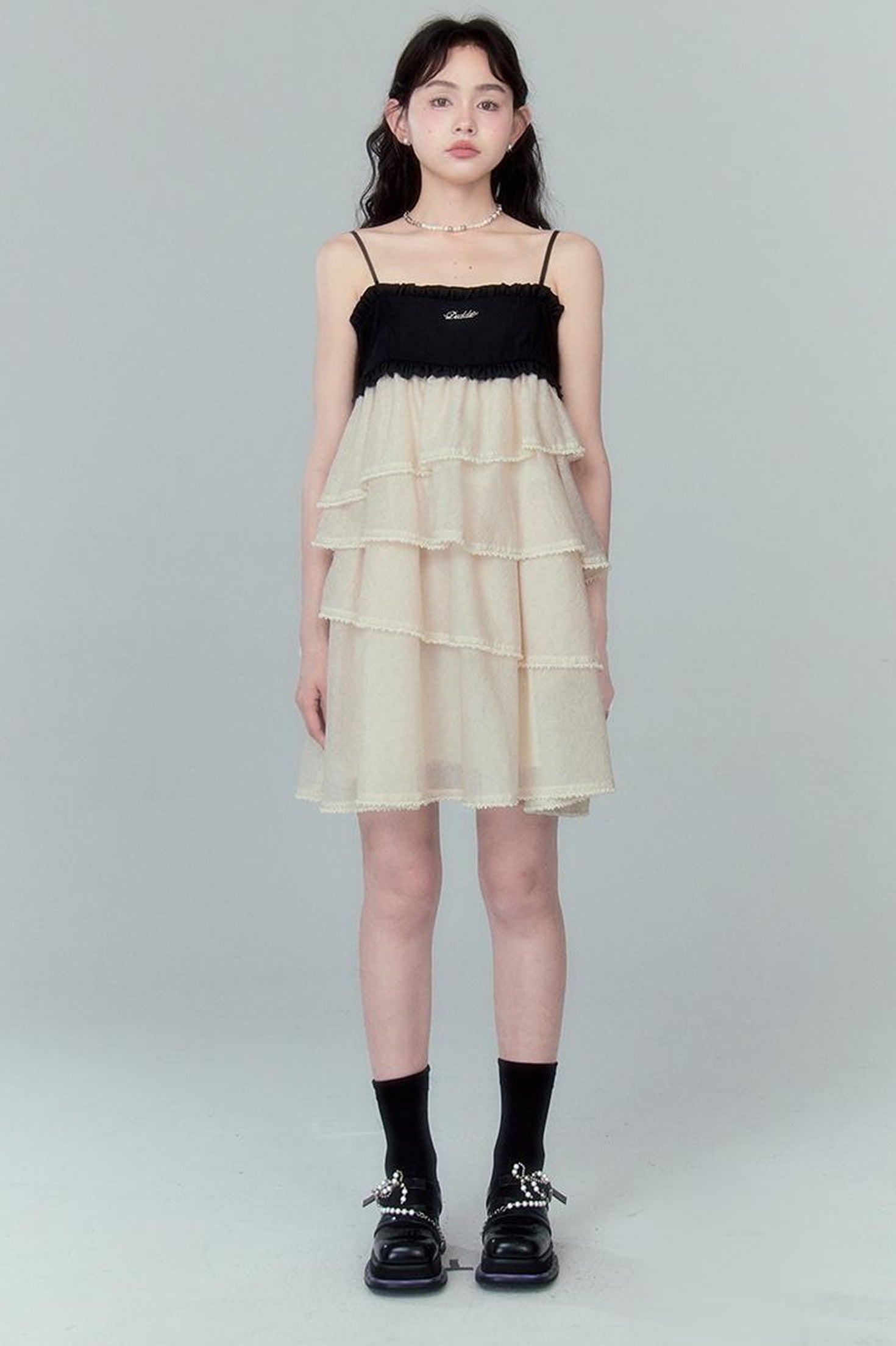 DIDDI MODA Pearl Tiered Mini Dress