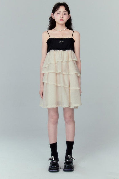 DIDDI MODA Pearl Tiered Mini Dress