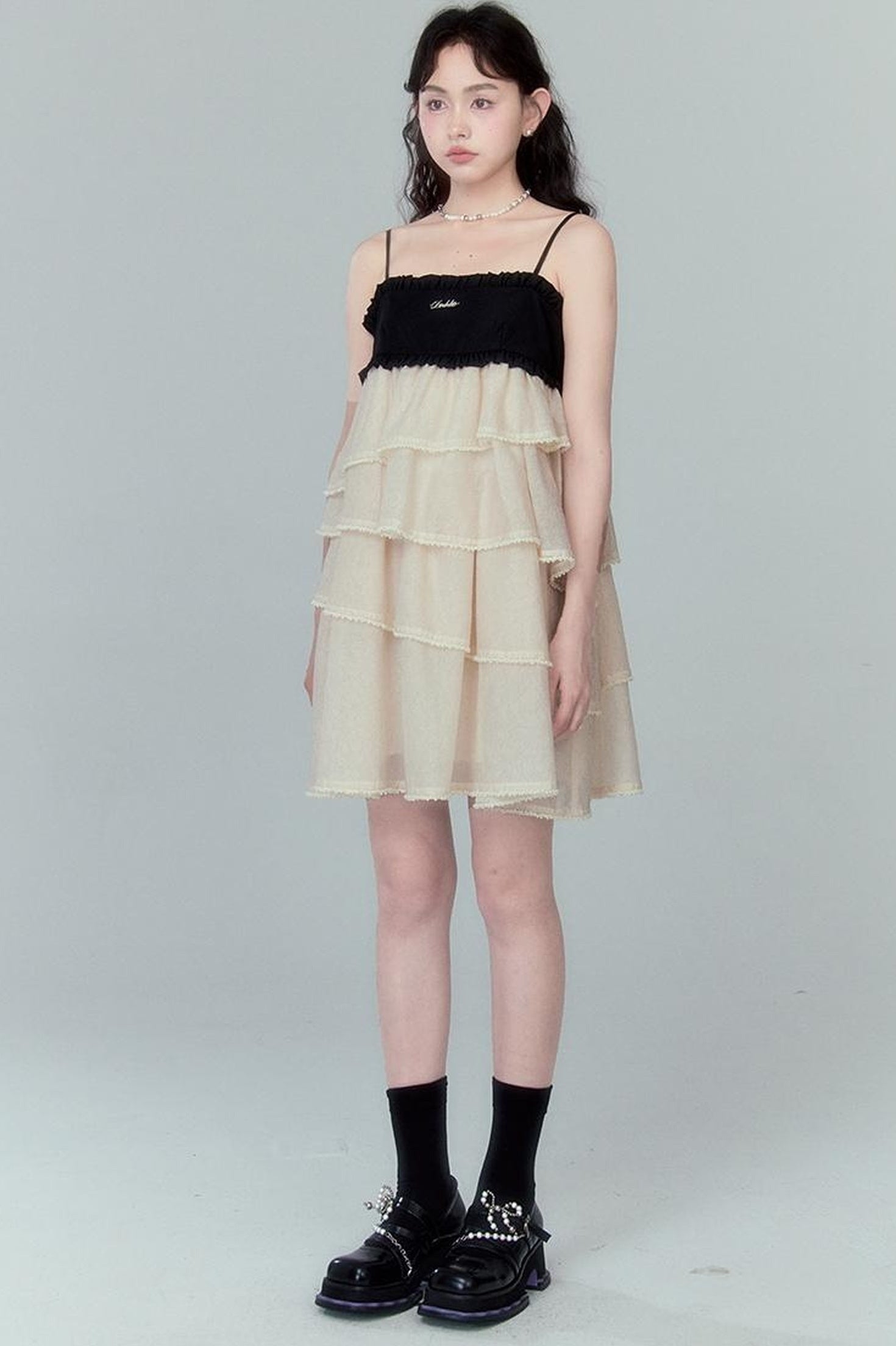 DIDDI MODA Pearl Tiered Mini Dress