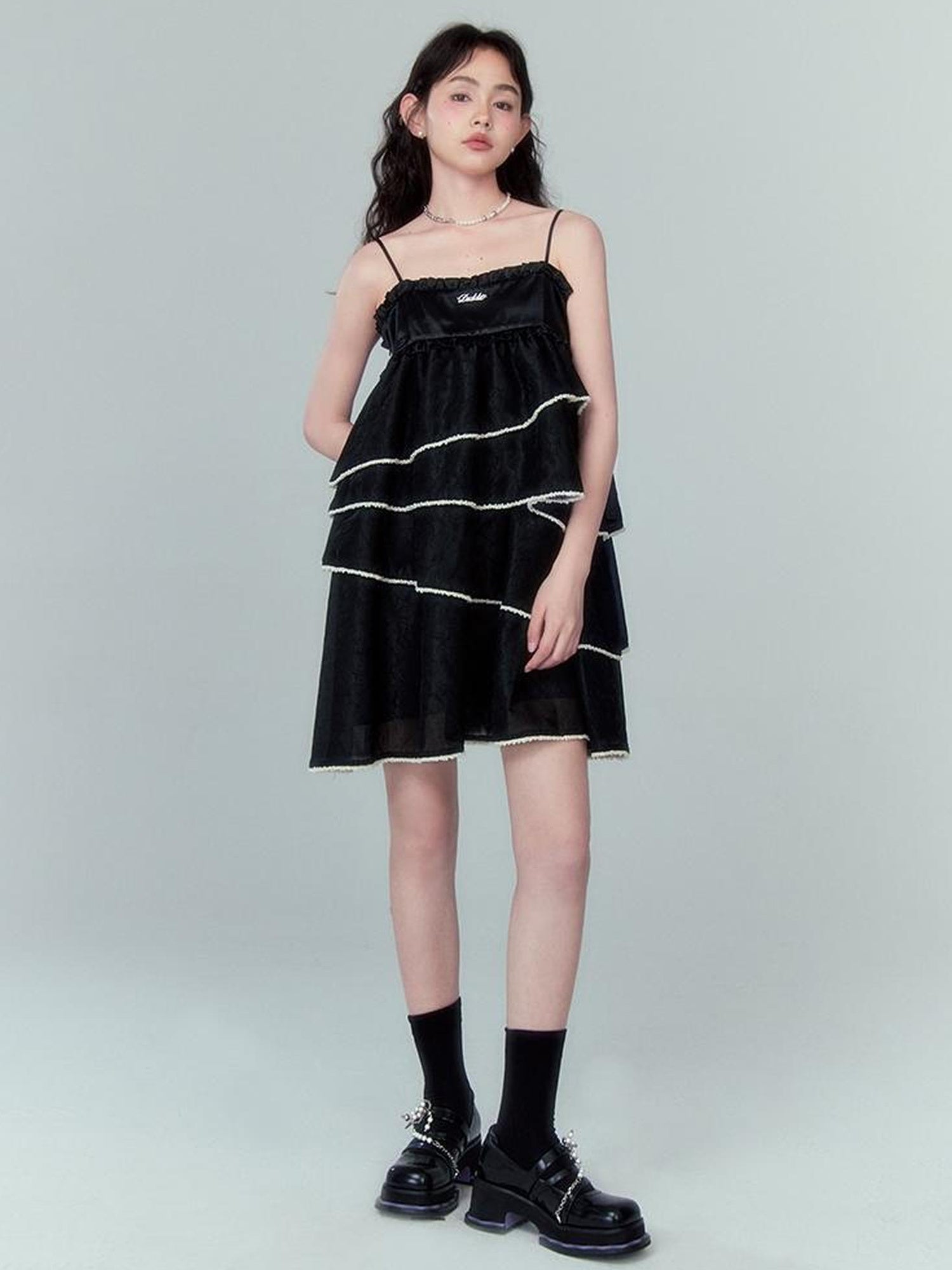 DIDDI MODA Pearl Tiered Mini Dress