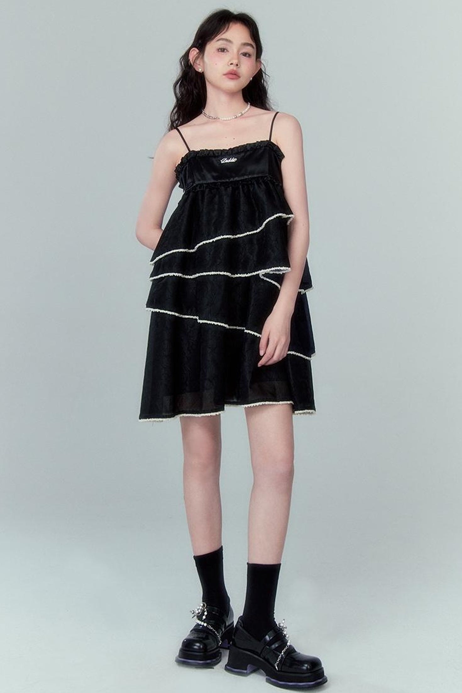 DIDDI MODA Pearl Tiered Mini Dress