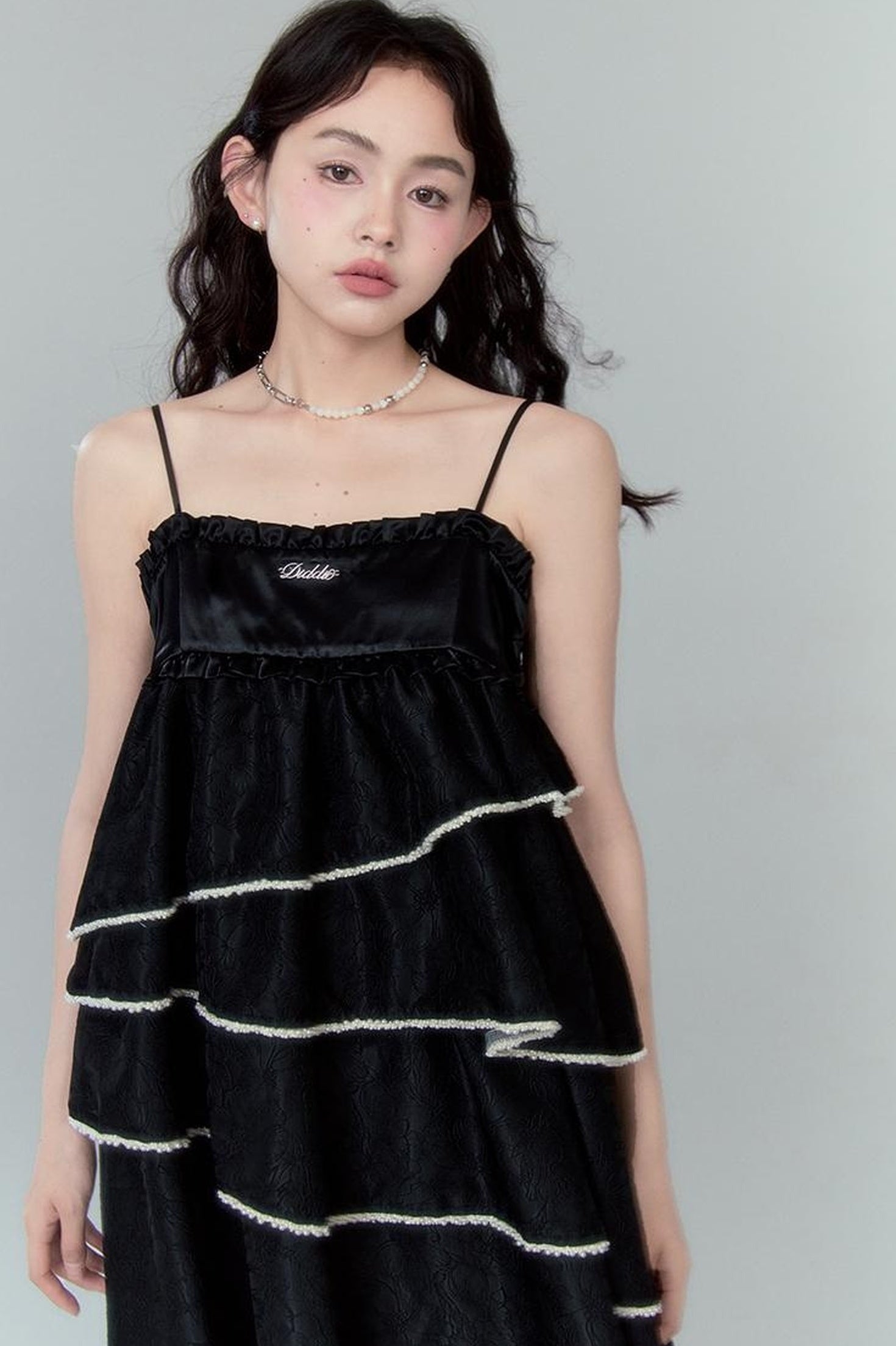 DIDDI MODA Pearl Tiered Mini Dress
