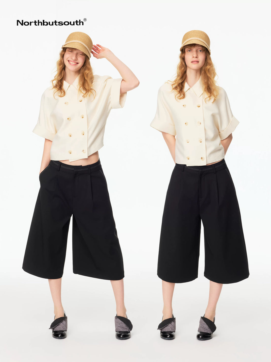 Pearl Trim Pocket Straight Leg Relaxed Women&