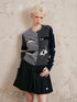DIDDI MODA Penguin Patch Asymmetrical Knit Cardigan