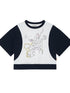 Achihara Map Print Cropped Cotton Tee