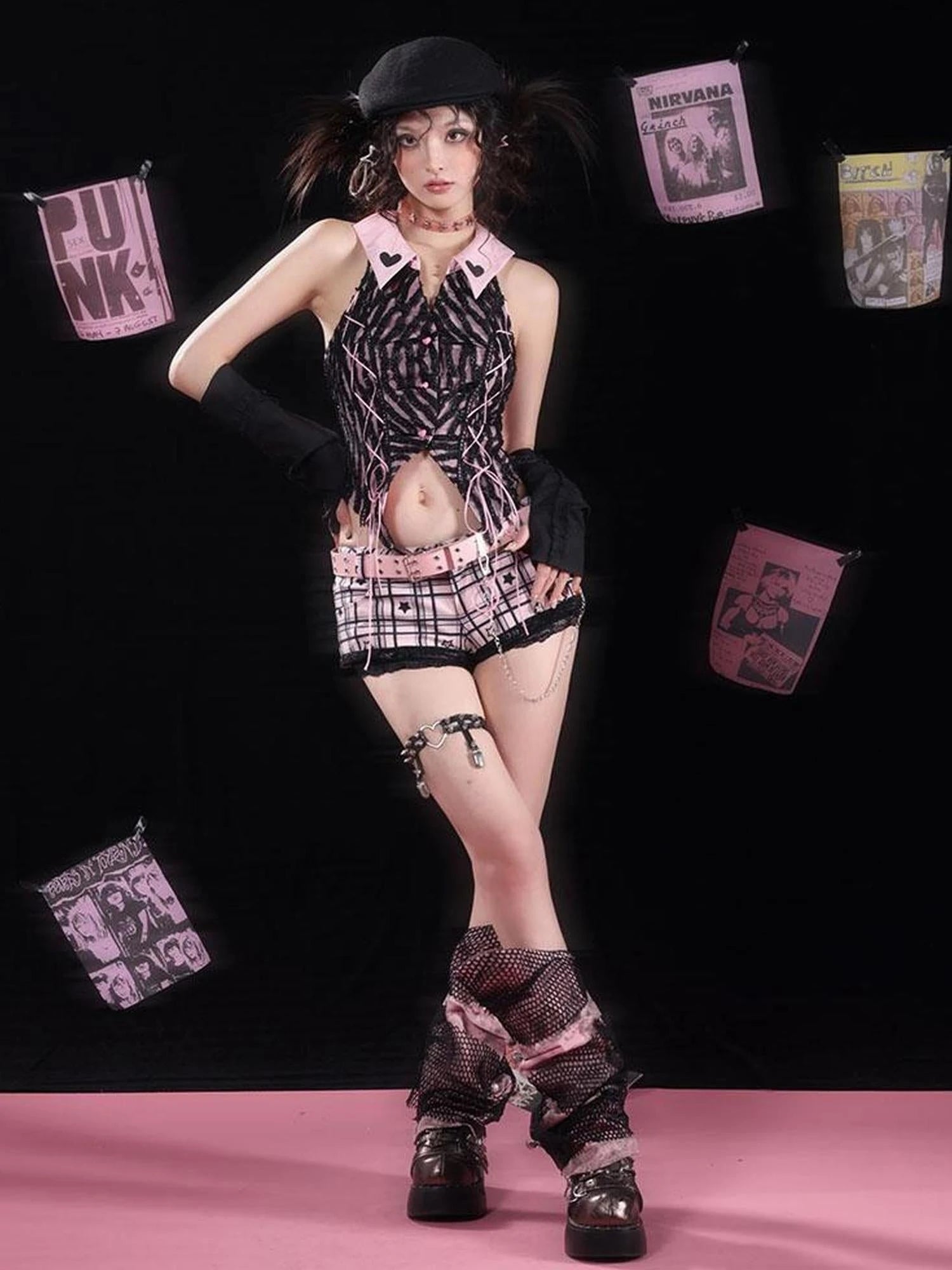 Pink Backless Satin Camisole Top