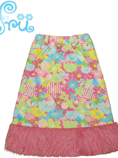 Pink Cartoon Print Playful Dress For Girls Frufru Gulu Design