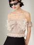 DIDDI MODA Pink Gingham Halter Bow Lace Pure Desire Top