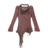 c Graffiti Swing Collar Peplum Print Knit Top