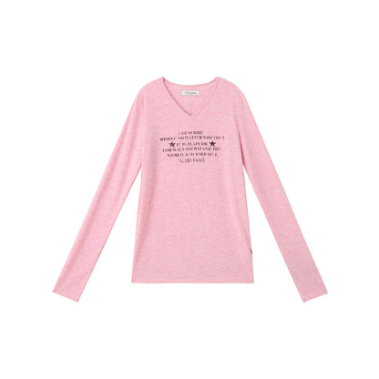 Achihara Long Sleeve T-Shirt With Inspirational Print Describe Yourself Beyond Rules