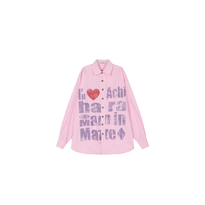 Achihara Cotton Stripes Floral Print Women&