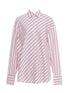 Pink Blue Contrast Stripe Oversized Shirt