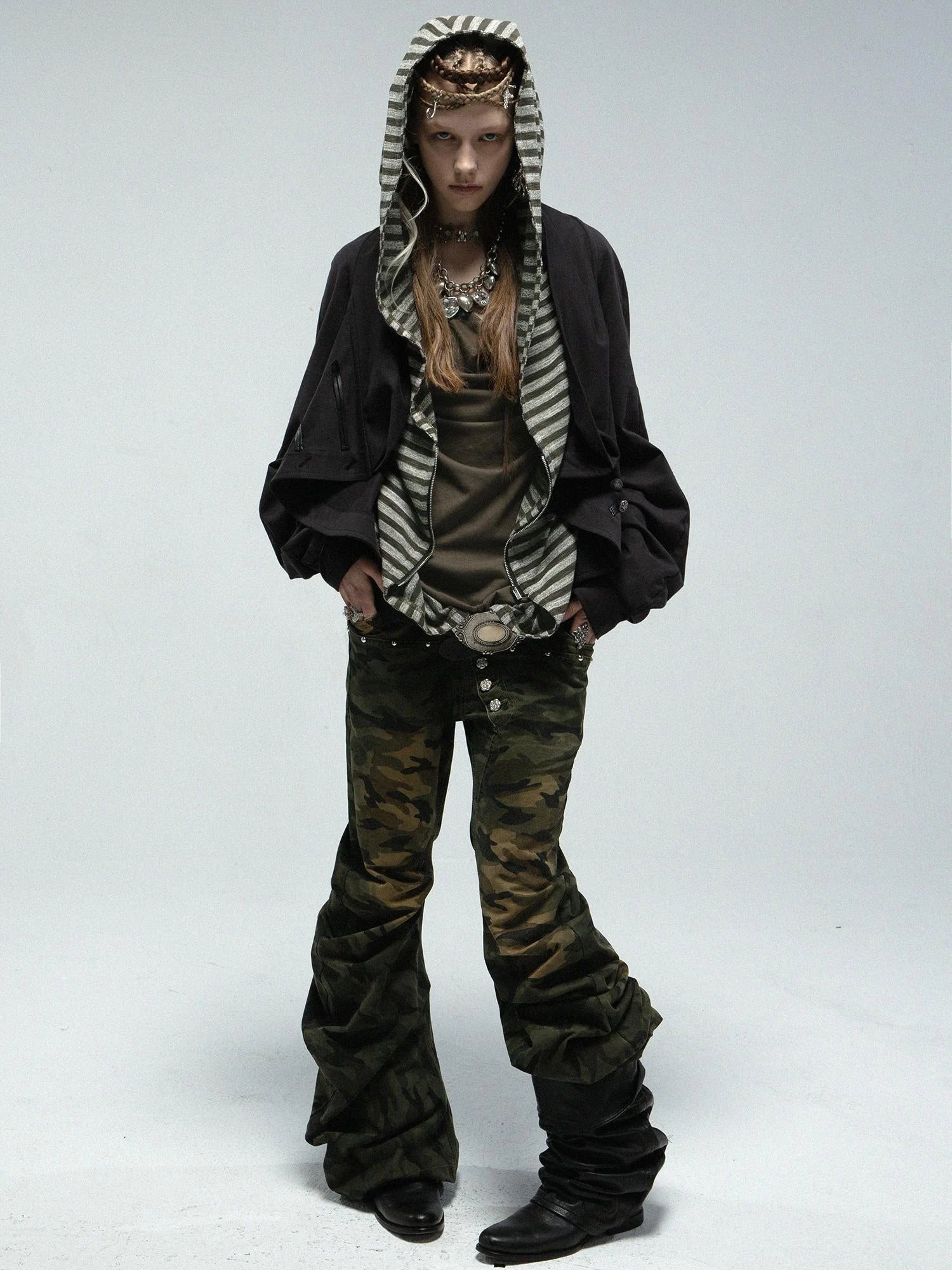 Pirate Style Batwing Sleeve Asymmetrical Cardigan Sweatshirt