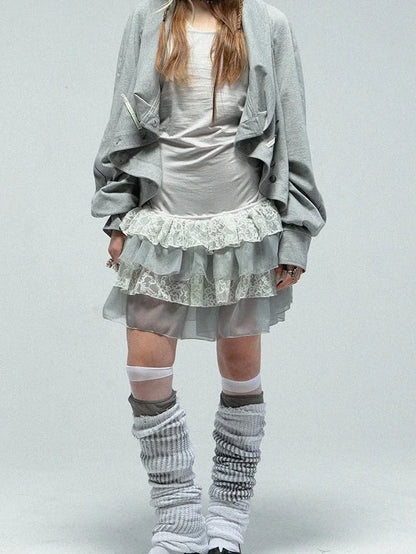 Pirate Style Batwing Sleeve Asymmetrical Cardigan Sweatshirt