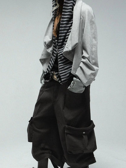 Pirate Style Batwing Sleeve Asymmetrical Cardigan Sweatshirt