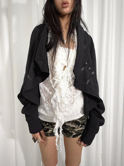 Pirate Style Batwing Sleeve Asymmetrical Cardigan Sweatshirt