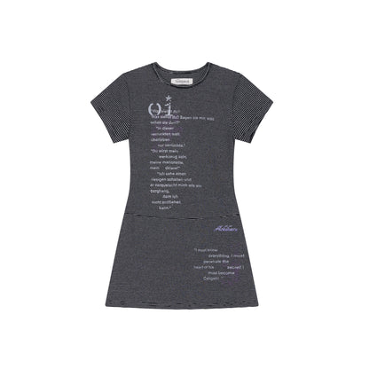 Achihara Distorted Pixel Stripe V Neck T Shirt Long Sleeve