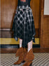 Plaid Gradient Asymmetrical Skirt