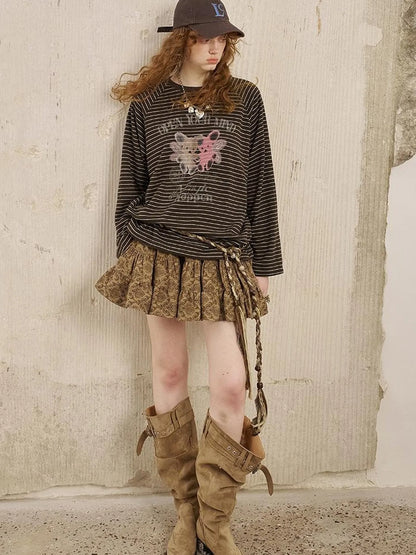 Playful Bear Striped Knit Tee
