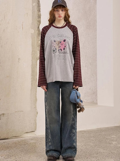 Playful Bear Striped Knit Tee