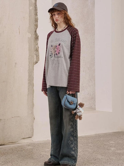 Playful Bear Striped Knit Tee