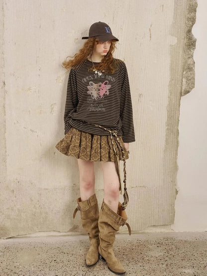 Playful Bear Striped Knit Tee