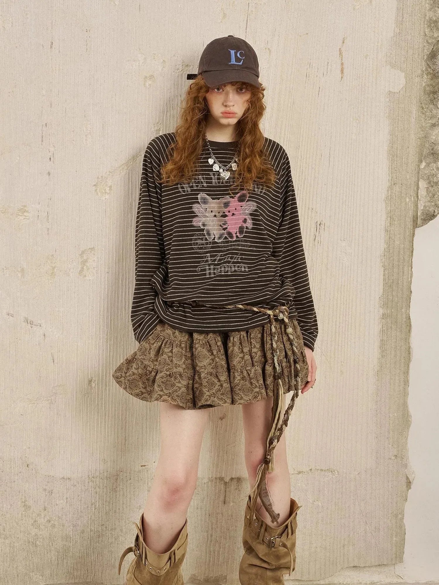 Playful Bear Striped Knit Tee