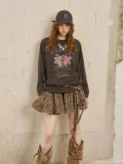 Playful Bear Striped Knit Tee