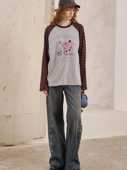 Playful Bear Striped Knit Tee