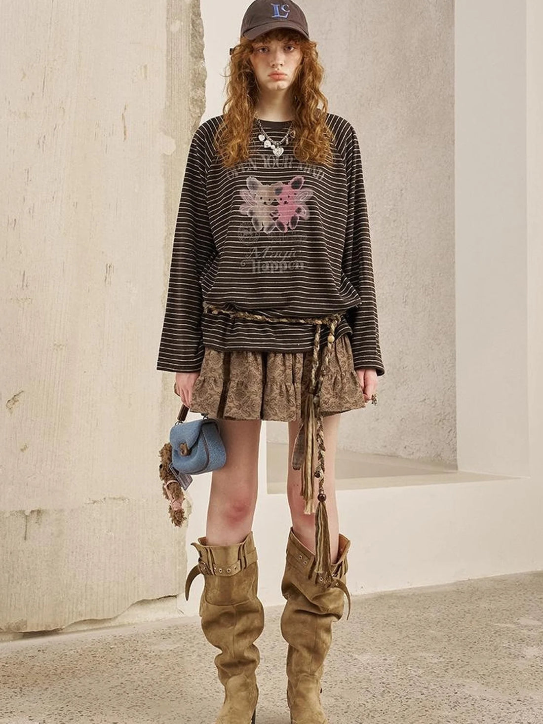 Playful Bear Striped Knit Tee