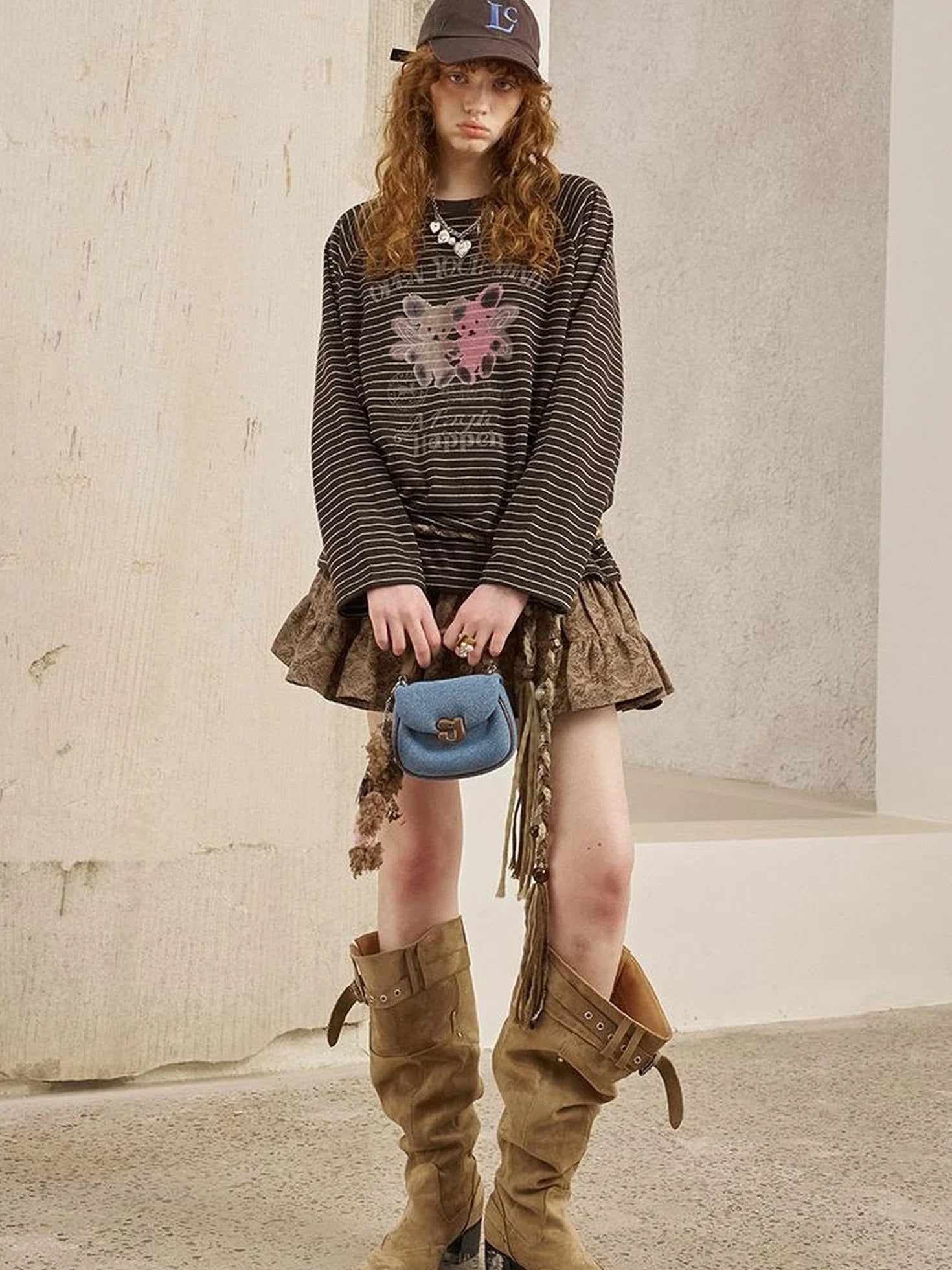 Playful Bear Striped Knit Tee