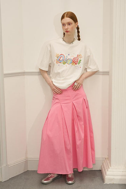 DIDDI MODA Playful Letter Print Cotton Tee