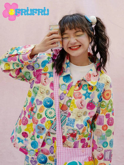 Playful Print Spring Summer Girls Versatile Jacket