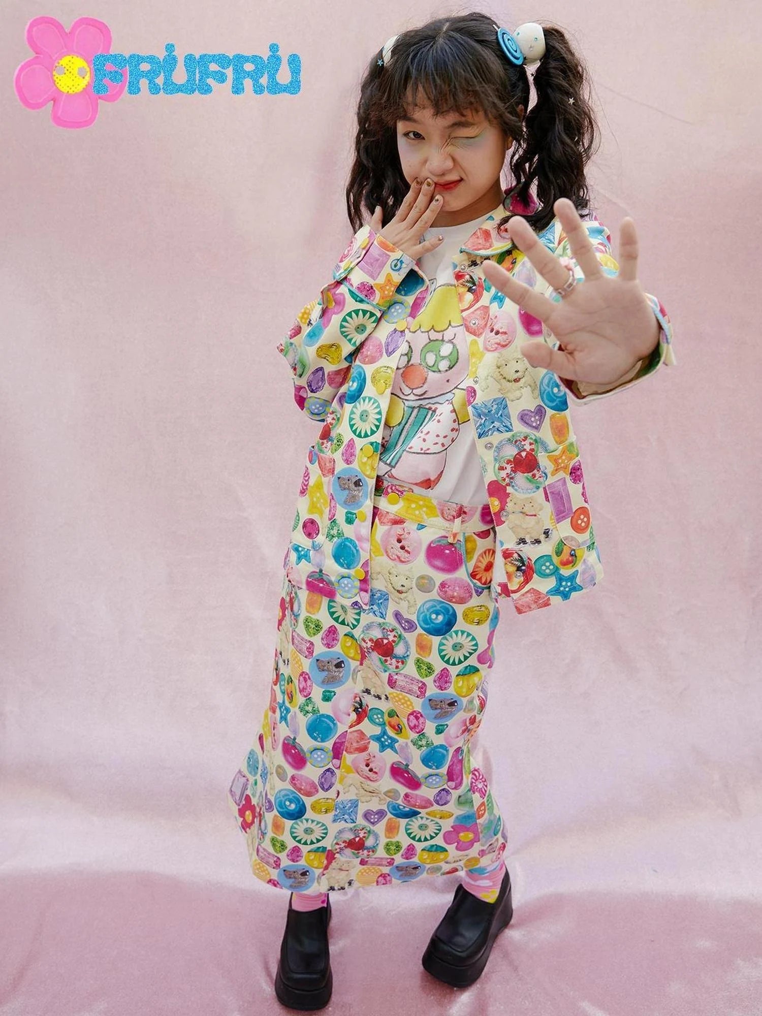 Playful Print Spring Summer Girls Versatile Jacket
