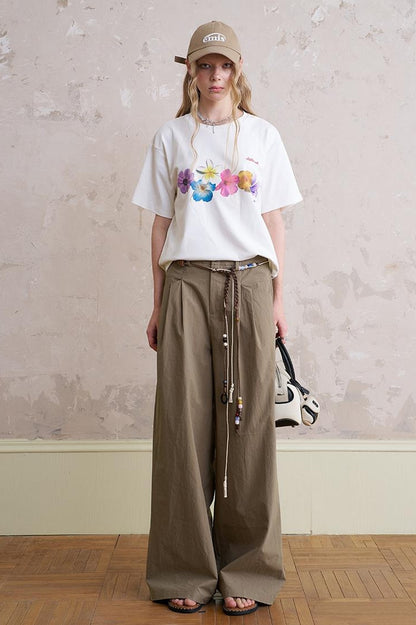 DIDDI MODA Playful Puppy Print Tee Layered Set With Pants