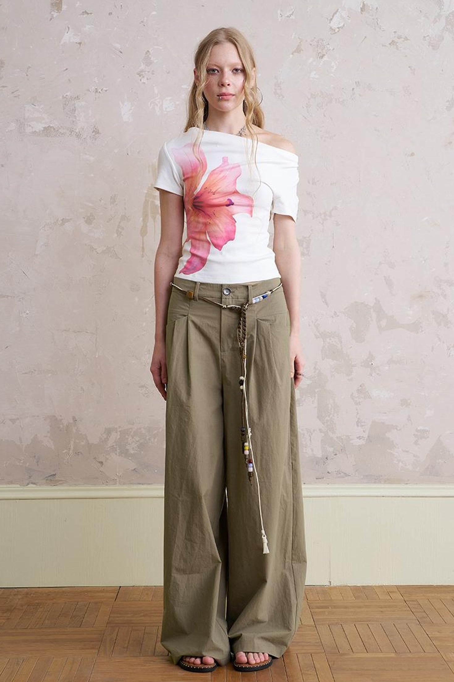 DIDDI MODA Playful Puppy Print Tee Layered Set With Pants