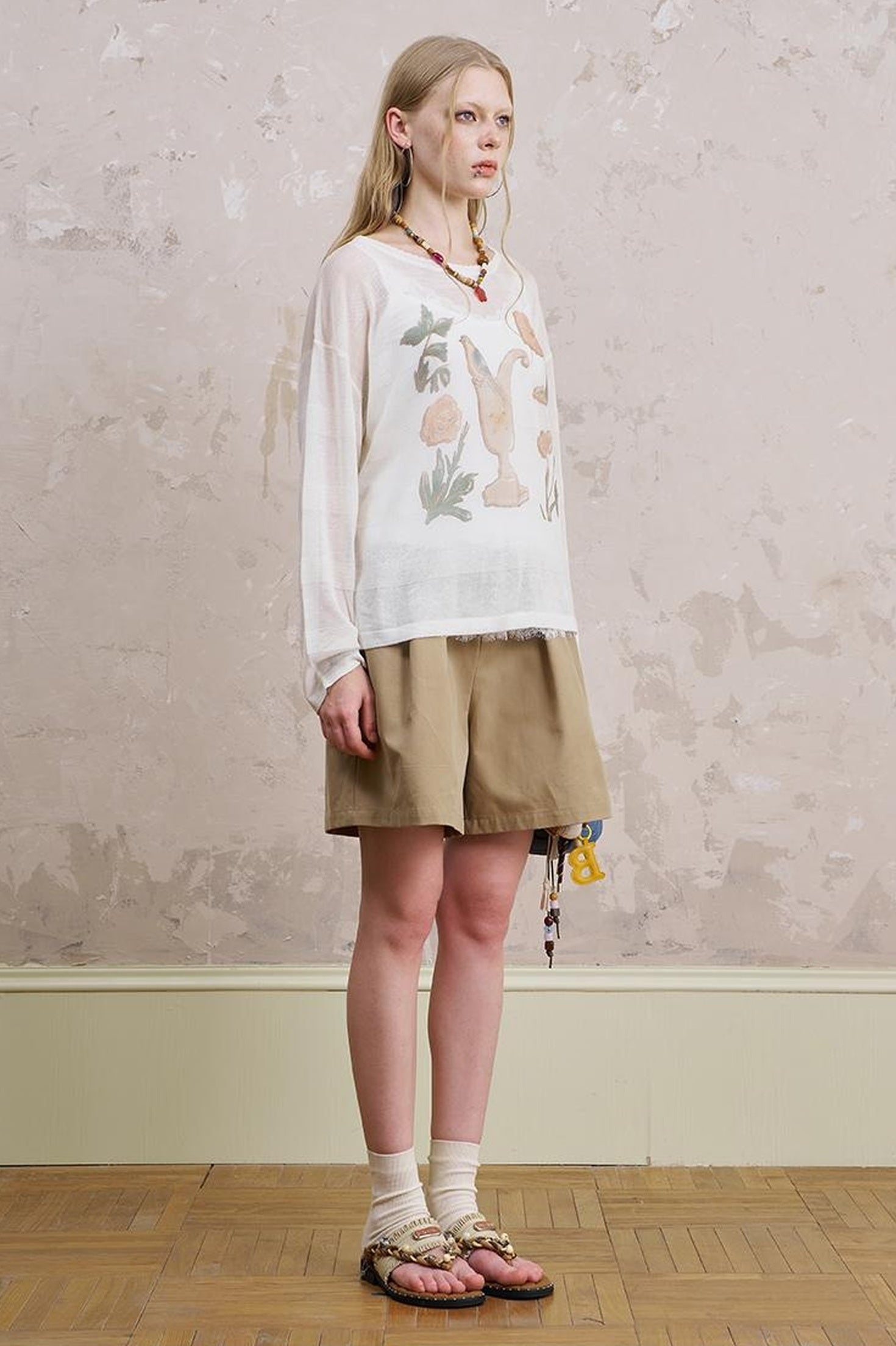 DIDDI MODA Playful Puppy Print Tee Layered Set With Pants