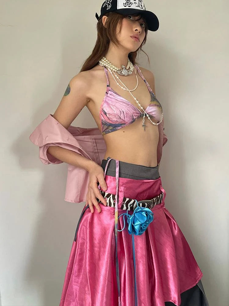Pleated Textured Midi Skirt With Unique Folds Skirts