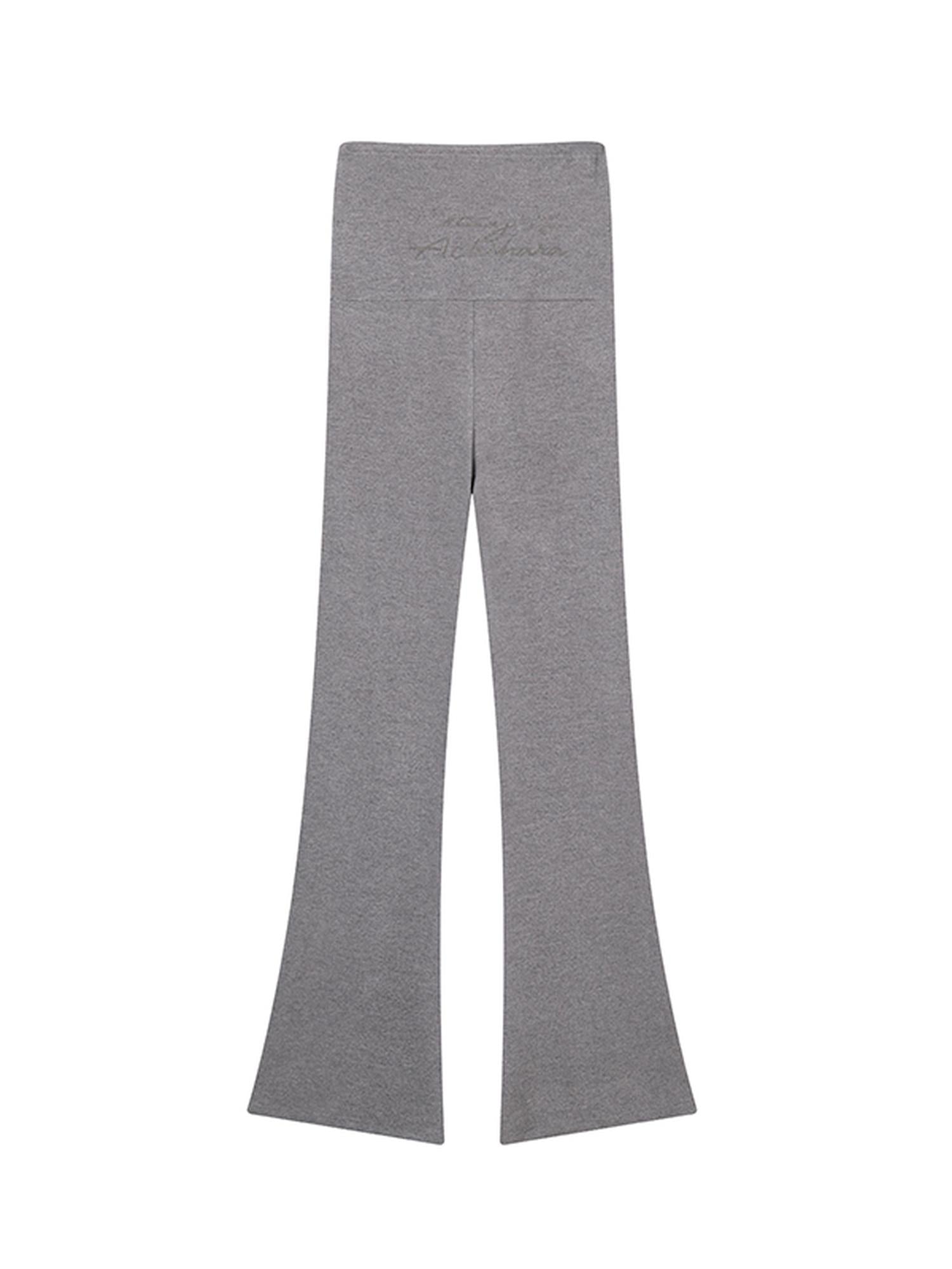 Achihara Brittany Flared Leggings Winter Warm High Waist Stretch Pants