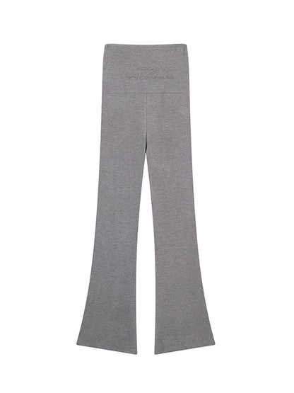 Achihara Brittany Flared Leggings Winter Warm High Waist Stretch Pants