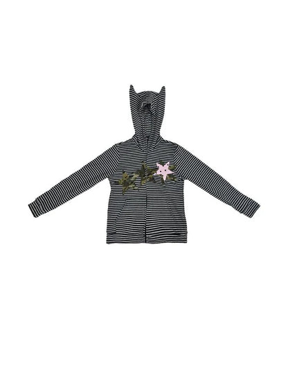 Polka Dot Camo Star Devil Horn Cropped Fitted Hoodie