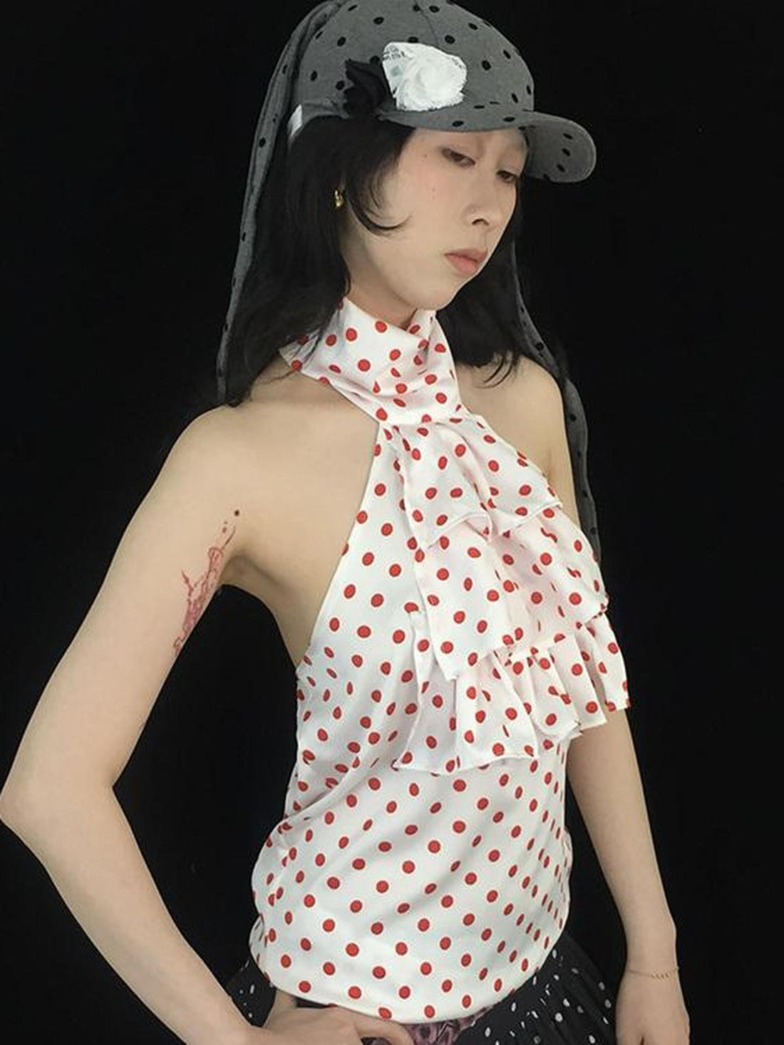Ttsunami Polka Dot Floral Baseball Cap With Cute Ears Hat