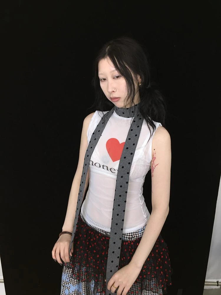 Polka Dot Knit Scarf Versatile All-Season Fashion Scarf