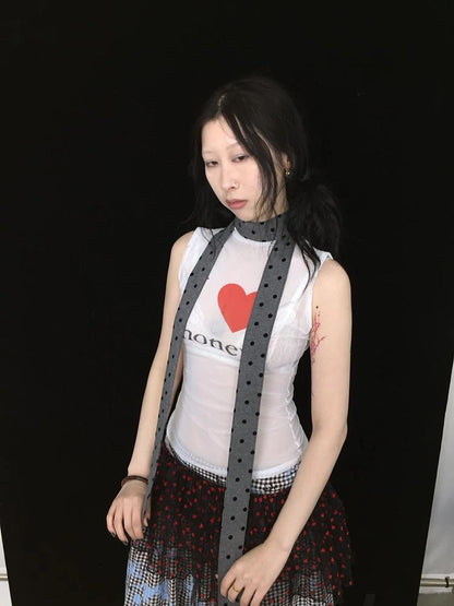 Polka Dot Knit Scarf Versatile All-Season Fashion Scarf