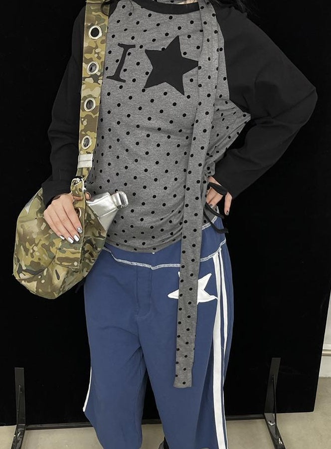 Polka Dot Knit Scarf Versatile All-Season Fashion Scarf